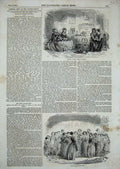 Original Old Antique Print 1852 Letters Pastrycook'S Kitty School Young Girls