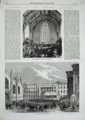 Original Old Antique Print 1868 General Election Edinburgh Nominations Exeter