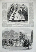 Original Old Antique Print 1860 Paris Fashion Opera Night Dancers Covent Garden