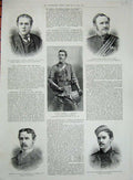 Original Old Antique Print 1885 Captain Egerton Richardson Siers Stephen Yate