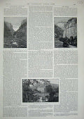 Old Antique Print 1888 Chatsworth Derwent Chee Tor Straits Dove Dale Wye 19th