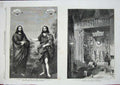 Old Antique Print 1857 Christ Banks River Jordan Altar Cathedral Seville 19th