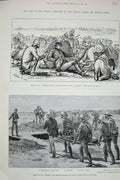 Original Old Antique Print 1885 War Soudan Funeral Cameron Grave Abou Kru Siers