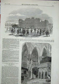 Original Old Antique Print 1848 Siers Belvedere Westminster Abbey Edward Chapel