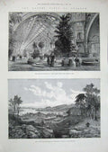 Original Old Antique Print 1888 Queen Glasgow Clyde Kilpatrick Dumbarton Castle