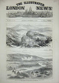 Original Old Antique Print 1876 War Morava Valley Turkish Servian Siers Linenci