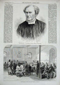 Original Old Antique Print Rev. Mackenzie Bishop Nottingham 1870 Limehouse Home
