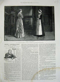 Old Antique Print 1887 Gordon Browne Mrs Pamflett Maid Woman Lethbridge 19th