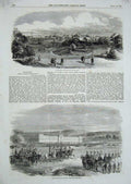 Original Old Antique Print 1856 Austrian Troops Bucharest Siers Wallachia War