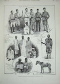 Original Old Antique Print 1889 Egyptian Army Dervishes Suakin Siers Horse War