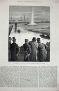 Old Antique Print 1878 Members House Commons Portsmouth Exploding Torpedo 19th