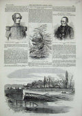 Old Antique Print Kelham Bridge Newark 1855 Killymoon Tree Adams Fletcher 19th