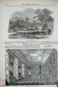 Original Old Antique Print 1847 Windsor Castle State Apartments Vandyck Room