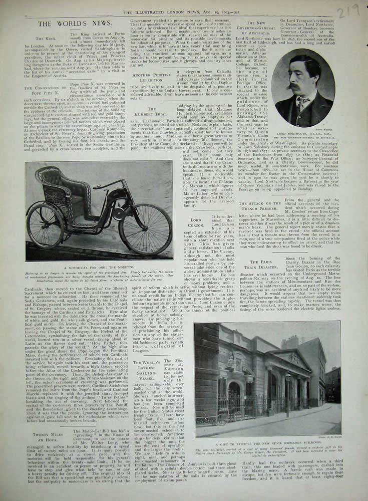 Old Antique Print 1903 Stock Exchange Building Bristol Bicycle Northcote 20th