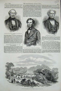 Old Antique Print 1853 Park Bishop Auckland Hopkins Frost Londesborough 19th