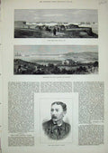 Original Old Antique Print 1878 Captain Elton Besika Bay Hunt Upper Beef Town
