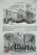 Original Old Antique Print Banquet Charles Napier Pall-Mall 1854 Garrison Paris