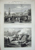 Original Old Antique Print Kaffir War Africa 1877 Kreli'S Kraal Graham'S Siers