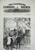Old Antique Print 1879 Thames Bridge Prince Wales Metropolitan Board Work 19th