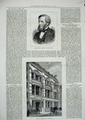 Antique Old Print *0266 1878 George Palmer Reading City Liberal Club Walbrook