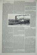 Original Old Antique Print 1869 Philadelphia Mississippi River Steamer America