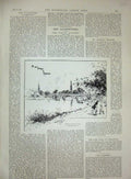 Original Old Antique Print 1891 Footbridge Richmond Duke York River Bridge 19th