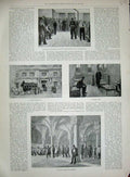 Original Old Antique Print 1894 Grande Salle Des Detenus Paris Prison Prisoners