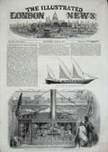 Old Antique Print 1851 Model Sampan Indian Jewels Exhibition India Nave 19th