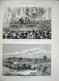 Original Old Antique Print 1890 Freedom City London Stanley Guildhall Aylesbury