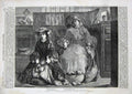 Original Old Antique Print 1858 Royal Acadmey Exhibition Lady Sleeping Girl