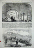 Old Antique Print 1854 French Ambulances Barrack Hospital Scutari Wards 19th