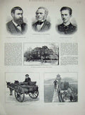 Original Old Antique Print 1867 Delhi Man Horse Cart Bicycle Paris Wilson Italy