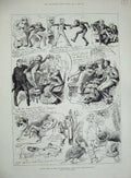 Original Old Antique Print 1884 Master Tommy Christmas Holidays Games Family