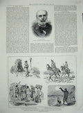 Old Antique Print 1887 Jules Grevy Roumanian Guards Pruth Danube Servian 19th