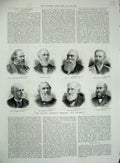 Old Antique Print 1894 Queen Knights Pitman Williams Murch Haden Hutton 19th