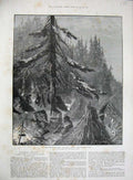 Original Old Antique Print 1885 War East Bulgarian Camp Dragoman Pass Woodville