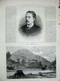 Old Antique Print 1889 Baths Canquenes Santiago Chile Sir Guinness Bart 19th