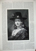 Original Old Antique Print 1890 Schmiechen Portrait Veronica Lady Woman 19th