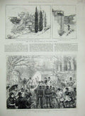 Old Antique Print 1887 Madonna Della Costa San Remo Ireland Kildare Hunt 19th