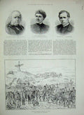 Old Antique Print 1887 Arrival Russian Artillery Wilna Robinson Farre Men 19th
