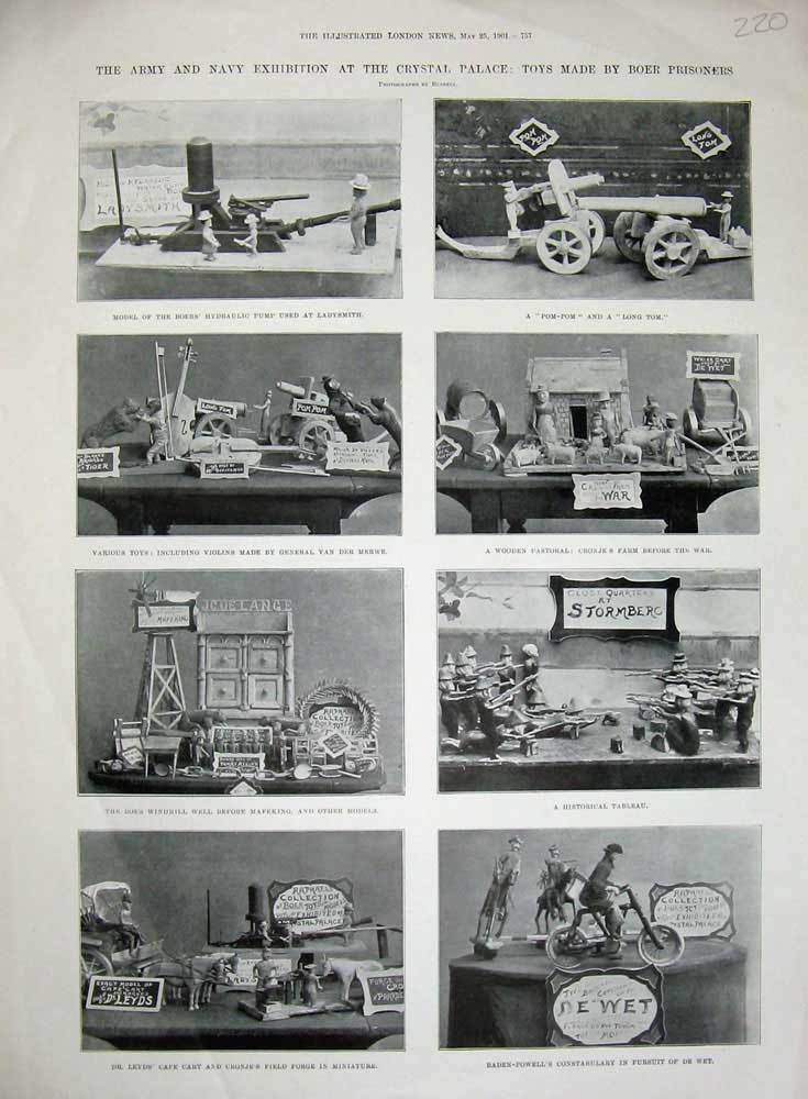 Old Antique Print 1901 Crystal Palace Baden-Powell Hydraulic Pump Models 20th