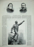Old Antique Print 1887 Statue General Earl Liverpool Burrows Dulwich Men 19th