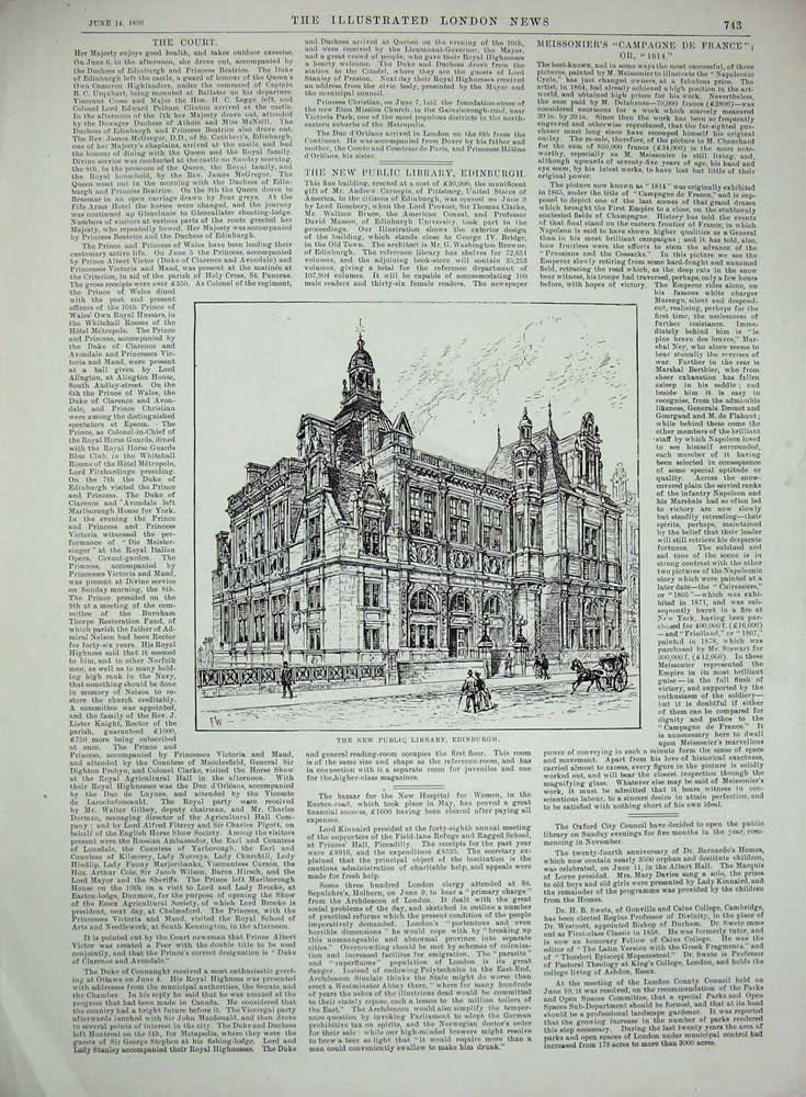 Original Old Antique Print 1890 Campagne De France Horses Siers Edinburgh Art