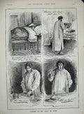 Original Old Antique Print Advertisment Beechams Pills Man Sleeping Bed 1891