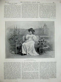 Old Antique Print 1894 Morgan Fitzherbert Sheridan Beautiful Lady Woman 19th