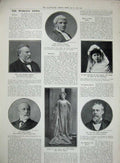 Original Old Antique Print 1906 Ellen Terry Thompson Lord Stirling Queen Spain