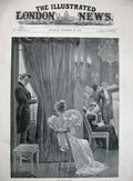 Old Antique Print Woodville Fine Art 1894 New Years Dance Men Women Music 19th