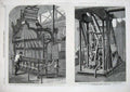 Original Old Antique Print 1862 Swiss Loom Weaving Ribbons Marine Engine Escher