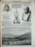 Old Antique Print 1855 Queen Palace Balmoral Thackeray Montgomery Church 19th