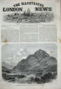 Old Antique Print 1869 Queen Scotland Loch Lomond Inch Tavanagh Mountains 19th